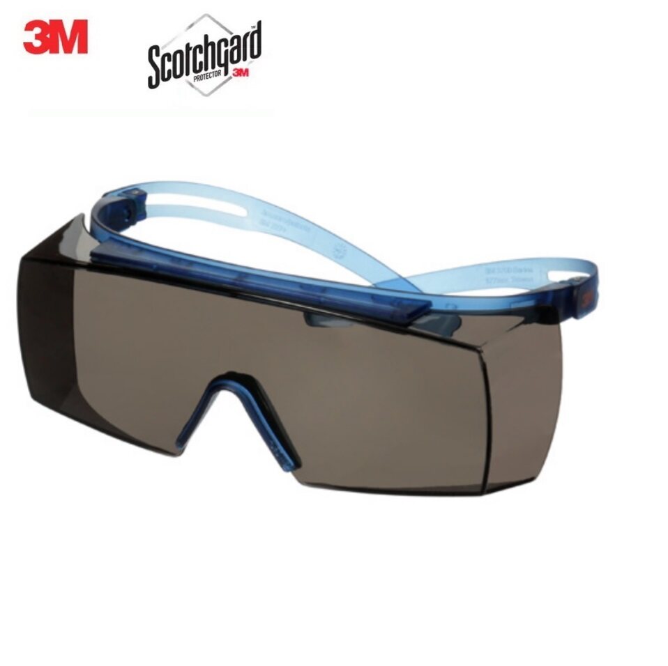 3M SF3702ASGAF แว่นตานิรภัยครอบแว่นสายตา กรอบสีฟ้า 